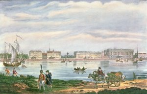 El Palacio de Mármol y el malecón del Neva en San Petersburgo, 1822
